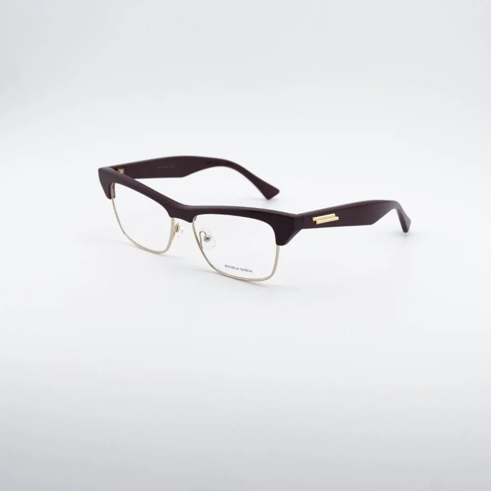 Bottega Veneta BV1100O 003 Eyeglasses Burgundy/Gold 52mm Cat Eye Frame